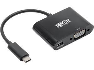 Tripp Lite USB C to VGA Adapter w/PD Charging 1080p Black USB Type C to VGA (U444-06N-VB-C)