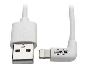 Tripp Lite Lightning to USB Sync Charge Right-Angle iPhone iPad White 3ft (M100-003-LRA-WH)