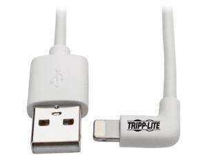 Tripp Lite Lightning to USB Sync Charge Right-Angle iPhone iPad White 6ft (M100-006-LRA-WH)