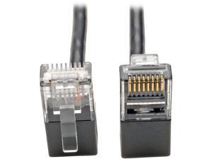 Tripp Lite Cat6 Gigabit Patch Cable Snagless Right-Angle UTP Slim Black 1ft (N201-SR1-BK)