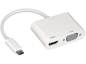 Nippon Labs USB 3.1 Type-C to HDMI + VGA Adapter, White, Type-C Converter, 30UC-CHMVGA