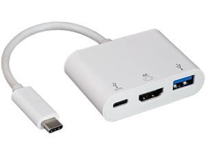 Nippon Labs USB 3.1 Type-C to USB 3.0 Type-A / HDMI / Type-C Hub, Supports 4K x 2K @ 30Hz, White Charging Adapter, 30UC-CHMU3C
