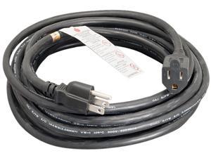 Nippon Labs Model 30P-10W1-14-0450-OD 50 ft. 14 AWG Outdoor Power Extension Cable, NEMA 5-15P to NEMA 5-15R, SJTW, 50 ft. Black Power Cable
