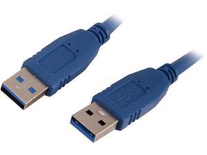 Nippon Labs 20USB3-1MMBLU-G 1ft. Blue USB 3.0 A Male to A Male Cable Gold Plated Connectors