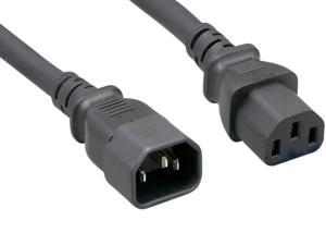 Nippon Labs 14 AWG IEC320 C13/C14 AC Power Cord Extension, SJT, 15A/250V, IEC-60320-C14 to IEC-60320-C13, 8ft.Black Power Cable