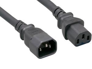 Nippon Labs 16 AWG C13/C14 AC Power Extension Cable, SJT, 13A/250V, IEC-60320-C14 to IEC-60320-C13, Black, 1.5ft. Power Cord