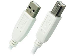 Nippon Labs USB-6-AB-W-10P White 6ft.USB 2.0 A Male to B Male Cable, 10 Packs