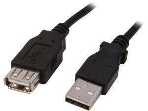 Nippon Labs Black 3 ft. USB cable A/Male to A/Female extension USB 6ft cable Model USB-3-MF-BK-2P, 2 Packs