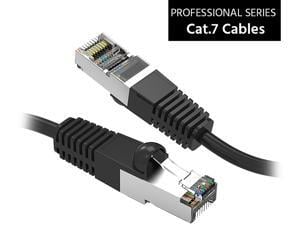 Nippon Labs Cat7 Shielded (SSTP) 600MHz Ethernet Network Booted Cable, 26AWG 3 Feet Gigabit LAN Network Cable RJ45 High Speed Patch Cable, Black, 60CAT7-3BK