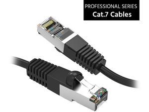 Nippon Labs Cat7 Shielded (SSTP) 600MHz Ethernet Network Booted Cable, 26AWG 10 Feet Gigabit LAN Network Cable RJ45 High Speed Patch Cable, Black, 60CAT7-10BK
