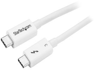StarTech.com TBLT34MM50CW Thunderbolt 3 Cable – 1 ft /0.5m – White – 4K 60Hz – 40Gbps – Passive – Thunderbolt Cable – USB Type C Charger