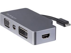 StarTech.com CDPVDHDMDP2G USB C Multiport Video Adapter - Space Gray - USB C to VGA / DVI / HDMI / mDP - 4K USB C Adapter - USB C to HDMI Adapter