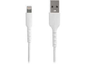 StarTech.com 1m USB A to Lightning Cable - Durable White USB Type A to Lightning Connector Charge and Sync Charger Cord - Rugged w/Aramid Fiber - Apple MFI Certified - iPad Air iPhone 11 (RUSBLTMM1M)