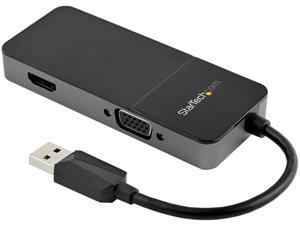 StarTech.com USB32HDVGA USB 3.0 to HDMI VGA Adapter - External 4K 30Hz Video & Graphics Card for Mac & Windows - 2-in-1 Multiport Dongle (USB32HDVGA)