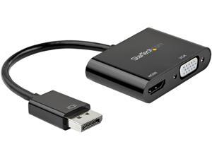 StarTech.com DisplayPort to HDMI VGA Adapter - 4K 60Hz - Multiport Video Converter for Mac & Windows - Male to Female (DP2VGAHD20)