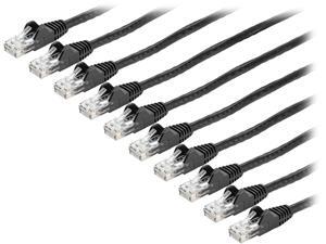 StarTech.com 15 ft. CAT6 Cable 10 Pack - Black CAT6 Patch Cord - Snagless RJ45 Connectors - 24 AWG Copper Wire - Ethernet (N6PATCH15BK10PK) StarTech.com 15 ft. CAT6 Cable 10 Pack - Black CAT6 Patch Cord - Snagless RJ45 Connectors - 24 AWG Copper Wire - Ethernet (N6PATCH15BK10PK)
