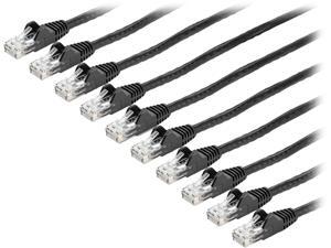 StarTech.com 6 ft. CAT6 Cable 10 Pack - Black CAT6 Patch Cord - Snagless RJ45 Connectors - 24 AWG Copper Wire - Ethernet (N6PATCH6BK10PK) StarTech.com 6 ft. CAT6 Cable 10 Pack - Black CAT6 Patch Cord - Snagless RJ45 Connectors - 24 AWG Copper Wire - Ethernet (N6PATCH6BK10PK)