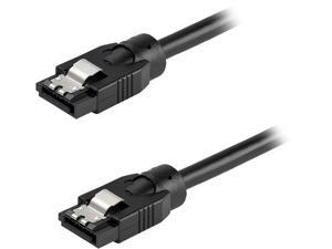 StarTech.com SATRD60CM 24 Inch (60cm) Round SATA Cable - Latching Connectors - 6Gbs SATA Data Cord - SATA Hard Drive Power Cable - Black (SATRD60CM)