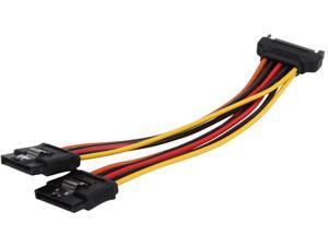 StarTech.com PYO2LSATA 6 in. Latching SATA Power Y Splitter Cable Adapter Male to Female