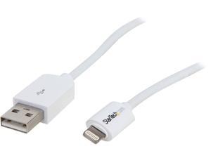 StarTech.com USBLT1MW 1m (3ft) White Apple® 8-pin Lightning Connector to USB Cable for iPhone / iPod / iPad - Charge and Sync Cable - 1 meter