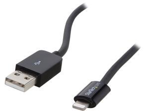 StarTech USBLT2MB 2m (6 ft.) Long Black Apple 8-pin Lightning Connector to USB Cable for iPhone / iPod / iPad - Charge and Sync Cable