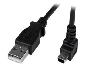 StarTech USBAMB1MU 1m Mini USB Cable Cord - A to Up Angle Mini B - Black
