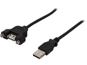 StarTech.com USBPNLAFAM3 Black Panel Mount USB Cable A to A Black