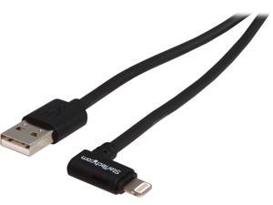 StarTech.com USBLT2MBR Black Angled Black Apple 8-pin Lightning Connector to USB Cable for iPhone / iPod / iPad