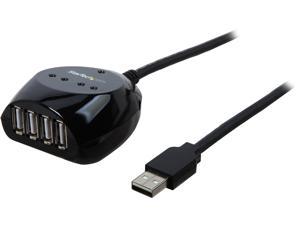 StarTech.com USB2EXT4P15M Black USB 2.0 Active Cable with 4 Port Hub