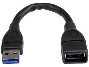 StarTech.com 6in Black USB 3.0 Extension Adapter Cable A to A - M/F