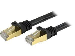 StarTech.com C6ASPAT1BK 1 ft. Cat 6A Black Shielded Network Ethernet Cables
