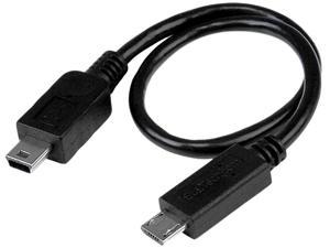 StarTech.com 8in USB OTG Cable - Micro USB To Mini USB - M/M - USB OTG Adapter - 8 Inch