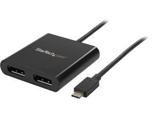 StarTech.com MSTCDP122DP 2-Port USB-C to DisplayPort MST Hub - 4K 30Hz - Dual Monitor Video Adapter - Windows & Thunderbolt 3 Compatible (MSTCDP122DP)