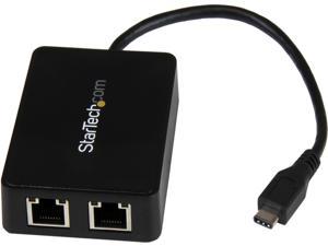StarTech.com US1GC301AU2R USB-C to Dual Gigabit Ethernet Adapter with USB (Type-A) Port