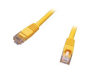 Coboc CY-CAT5E-10-YL 10ft.24AWG Snagless Cat 5e Yellow Color 350MHz UTP Ethernet Stranded Copper Patch cord /Molded Network lan Cable