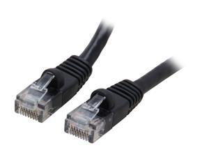 Coboc 1ft. 24AWG Snagless Cat 6 550MHz UTP Ethernet Stranded Copper Patch Cord / Molded Network LAN Cable - Black