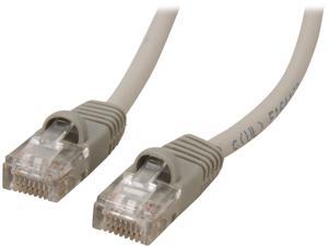 Coboc CY-CAT5E-CMP-100-GY 100 ft. 24AWG Snagless Cat 5e Gray Color 350MHz UTP Ethernet Solid Copper Patch cord /Molded Network LAN Cable
