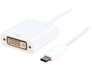 Coboc AD-ALT-C2DVI-6WH 6inch White  DisplayPort ALT USB 3.1 Type C to DVI-D Adapter Converter - DP ALT USB-C to DVI-D - 1920 x 1080p Resolution