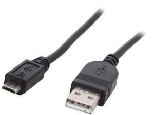 Coboc U2-A2MICROB-6-BK Black High speed USB 2.0 A Male to Micro B Male (5-Pin) Cable