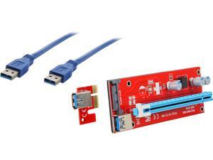COBOC RISER-1X216X-SATA USB3.0 PCI-E PCI Express 1X to 16X Riser Cable Card Adapter w/ SATA 15pin Power Slot, 60CM USB 3.0 Cable Dedicated for BTC Bitcoin, LTC, ETH - Red COBOC RISER-1X216X-SATA USB3.0 PCI-E PCI Express 1X to 16X Riser Cable Card Adapter w/ SATA 15pin Power Slot, 60CM USB 3.0 Cable Dedicated for BTC Bitcoin, LTC, ETH - Red