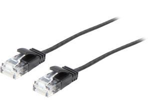 Coboc 5PKSLCAT6-5BK 5-Pack Ultra Slim Cat6 UPT Snagless Network Ethernet Lan Cables - 5 Pack Patch Cord in Black - 5FT