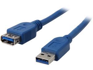 Coboc U3-AM-AF-3-BL 3 ft. SuperSpeed 5Gbps USB 3.0 A Male to A Female Extension Cable, Nickel Plated, Blue, M-F Coboc U3-AM-AF-3-BL 3 ft. SuperSpeed 5Gbps USB 3.0 A Male to A Female Extension Cable, Nickel Plated, Blue, M-F
