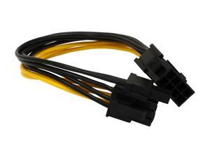 Rosewill PCIE8EX-8 8 in. 8(6+2) pin PCI Express Video Card Power Extension Cable Female to Male Rosewill PCIE8EX-8 8 in. 8(6+2) pin PCI Express Video Card Power Extension Cable Female to Male