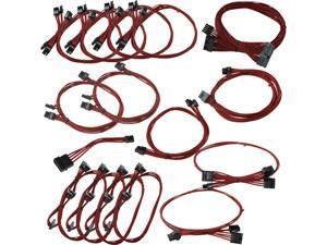 EVGA 100-CR-1050-B9 GS/ PS (850/1050/1000) Red Power Supply Cable Set (Individually Sleeved)