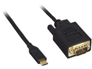 Kaybles USB 3.1 Type C Male to VGA Male Cable, 10ft. M-M, Black Adapter Cable Kaybles USB 3.1 Type C Male to VGA Male Cable, 10ft. M-M, Black Adapter Cable