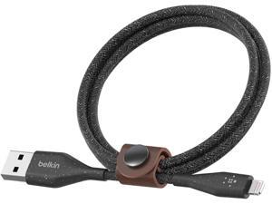 BELKIN F8J236BT04-BLK DuraTek Plus Black Lightning to USB-A Cable with Strap