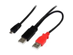 StarTech.com 3 ft USB Y Cable for External Hard Drive - Dual USB A to Micro B StarTech.com 3 ft USB Y Cable for External Hard Drive - Dual USB A to Micro B