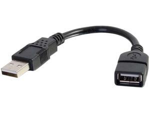 C2G 52119 USB Extension Cable - USB 2.0 A Male to A Female Extension Cable, Black (6 Inches)