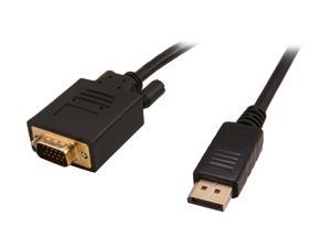 Nippon Labs DP-VGA-6 6 ft. DP DisplayPort Male to VGA Male 28 AWG Adapter Cable, Black