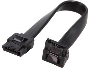 Nippon Labs SATA3L0.5FT-90/180BK 6" SATA III Male to Male Latching Cable(Flat to Right Angle), Black - OEM